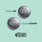 The Turn Timer by Dawn Clocks™ is the ultimate tool for efficient time management. Perfect for the classroom, kitchen, the gym and more! With it's easy-twist LED design, versatility and reliability, the Turn Timer is a must-have for anyone looking to keep their tasks on track. Batteries included.