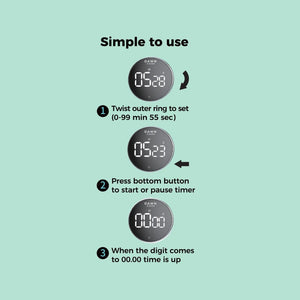 The Turn Timer by Dawn Clocks™ is the ultimate tool for efficient time management. Perfect for the classroom, kitchen, the gym and more! With it's easy-twist LED design, versatility and reliability, the Turn Timer is a must-have for anyone looking to keep their tasks on track. Batteries included.