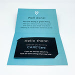 The Care Card by Dawn Clocks was specifically designed by our Founder from her lived experience of her Mother battling Younger Onset Alzheimer's Disease. It aims to educate the person who may encounter your loved one to come from a place of understanding. Simply fill out the details you wish to communicate and place inside a wallet or purse. The Care Card empowers the user and comforts the people who love them the most.