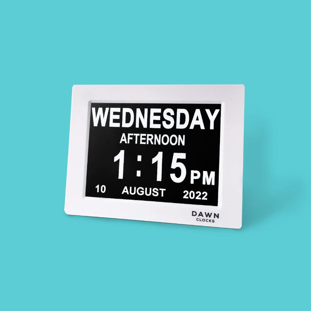The Dawn Clock™ is the original LED calendar day clock that has specially designed on-screen alerts to enable independence in completing daily tasks. The on screen reminder alerts help to alleviate the stress of reminding as well as the frustration of being reminded. With a high contrast and low glare screen, The Dawn Clock™ is easy to read and understand. Plug in and go with an automatic start and a user-friendly interface making setup a dream. 